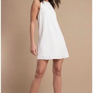 Tobi Sz Med White Halter Neck Shift Dress Low Back